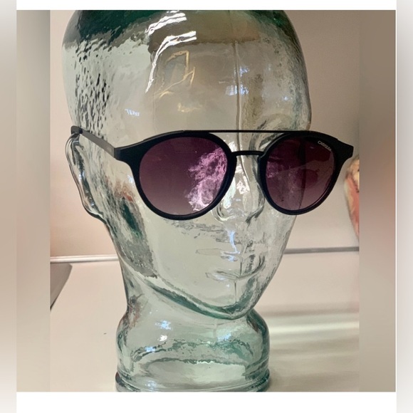 Unisex Matte Black Rim CARRERA Italian Sunglasses with Zippered Hard Case - Picture 3 of 13